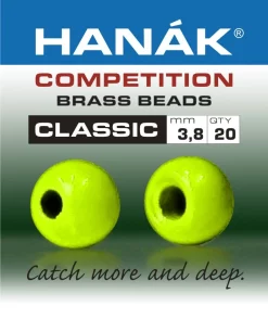 Brass Beads Hanak Competition CLASSIC Fluo Chartreuse
