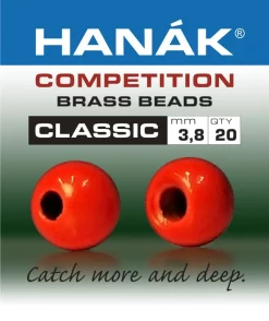 Brass Beads Hanak Competition CLASSIC Fluo Red
