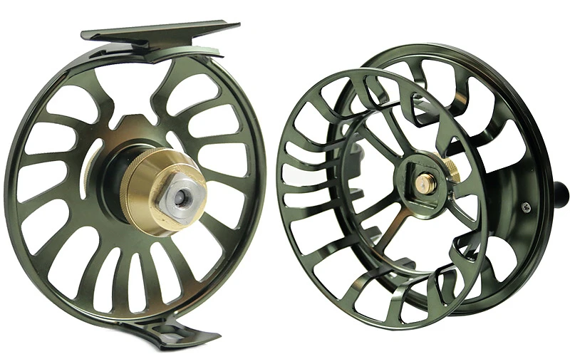 LEICHI Fly Fishing Fly Reel Leichi Shield Olive & Gold 3 LEICHI Fly Fishing Fly Reel Leichi Shield Olive & Gold - Image 3