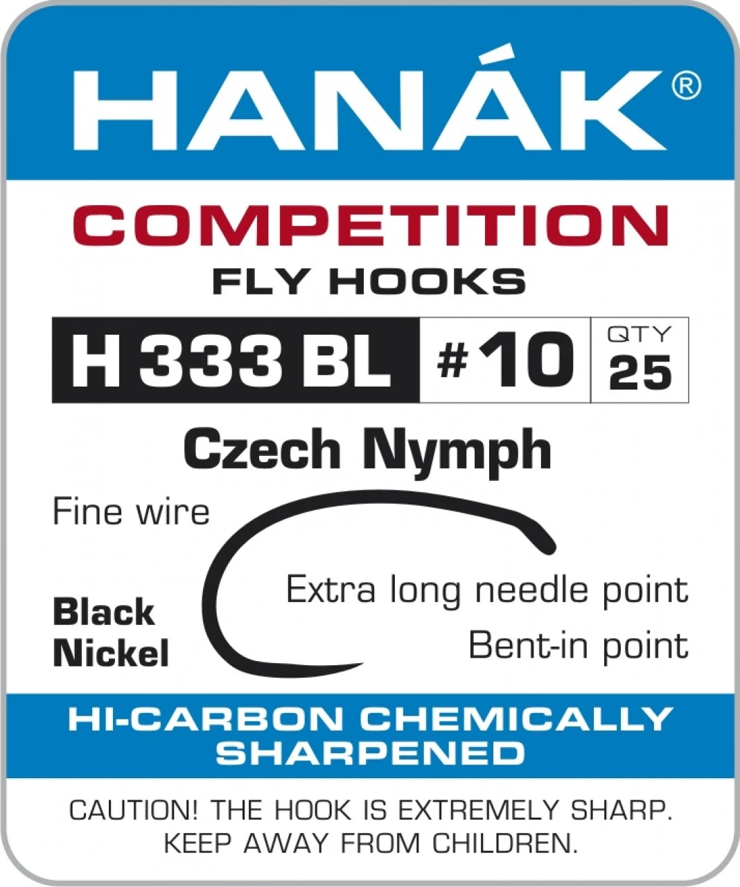 Hanak Competition Fly Tying Hook Czech Nymph Hanák Competition (H333BL) 1 Hanak Competition Fly Tying Hook Czech Nymph Hanák Competition (H333BL)