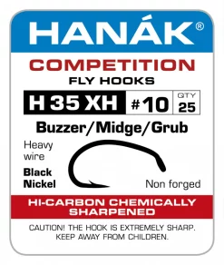 Fly Tying Hook Hanak Competition Buzzer/Midge/Grub (H35XH)
