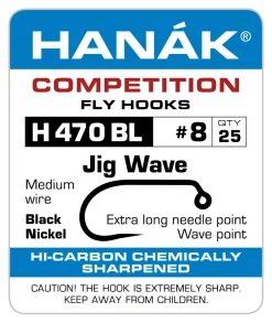 Fly Tying Hook Hanak Competition Jig Wave (H470BL)