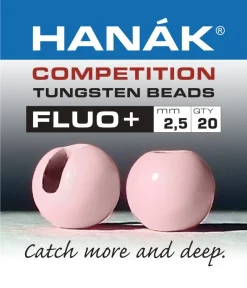 Tungsten Beads Hanak Competition FLUO+ Light Salmon Pink