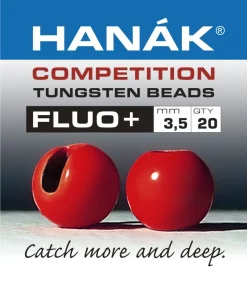 Tungsten Beads Hanak Competition FLUO+ Red