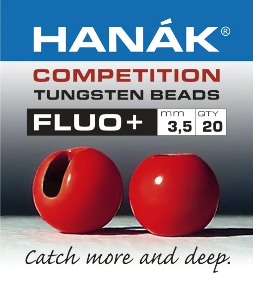 Tungsten Beads Hanak Competition FLUO+ Red -Tools Shop tungsten beads hanak competition fluo red
