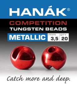 Tungsten Beads Hanak Competition Metallic+ Red