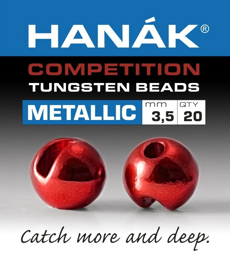 Tungsten Beads Hanak Competition Metallic+ Red 1 Tungsten Beads Hanak Competition Metallic+ Red