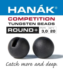 Tungsten Beads Hanak Competition Round+ Black Matt