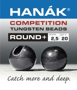 Tungsten Beads Hanak Competition Round+ Black Nickel