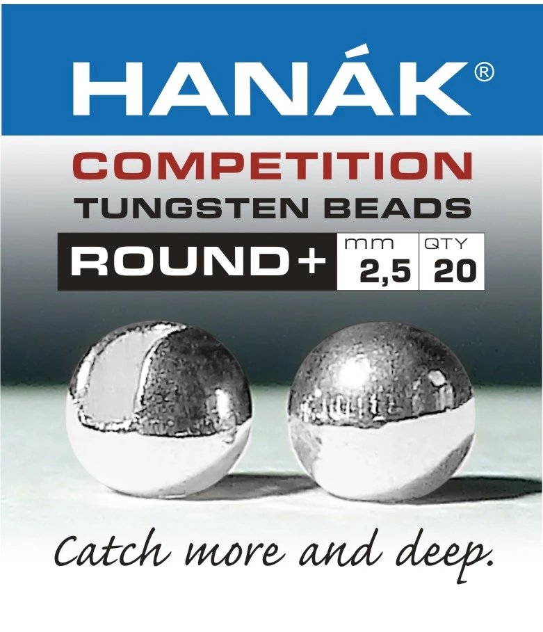 Tungsten Beads Hanak Competition Round+ Silver 1 Tungsten Beads Hanak Competition Round+ Silver